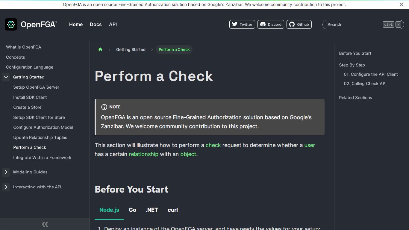 Perform a Check | OpenFGA