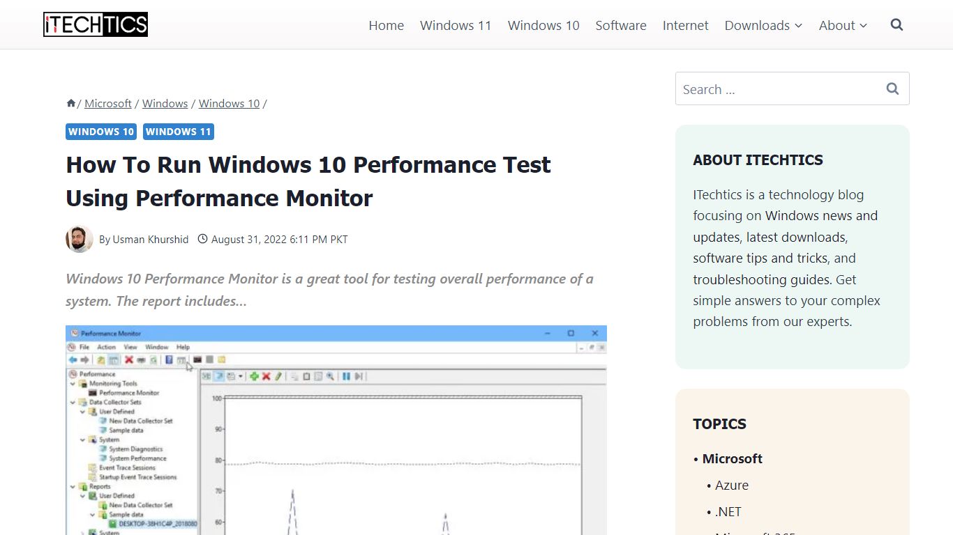 How To Run Windows 10 Performance Test Using Performance ... - Itechtics