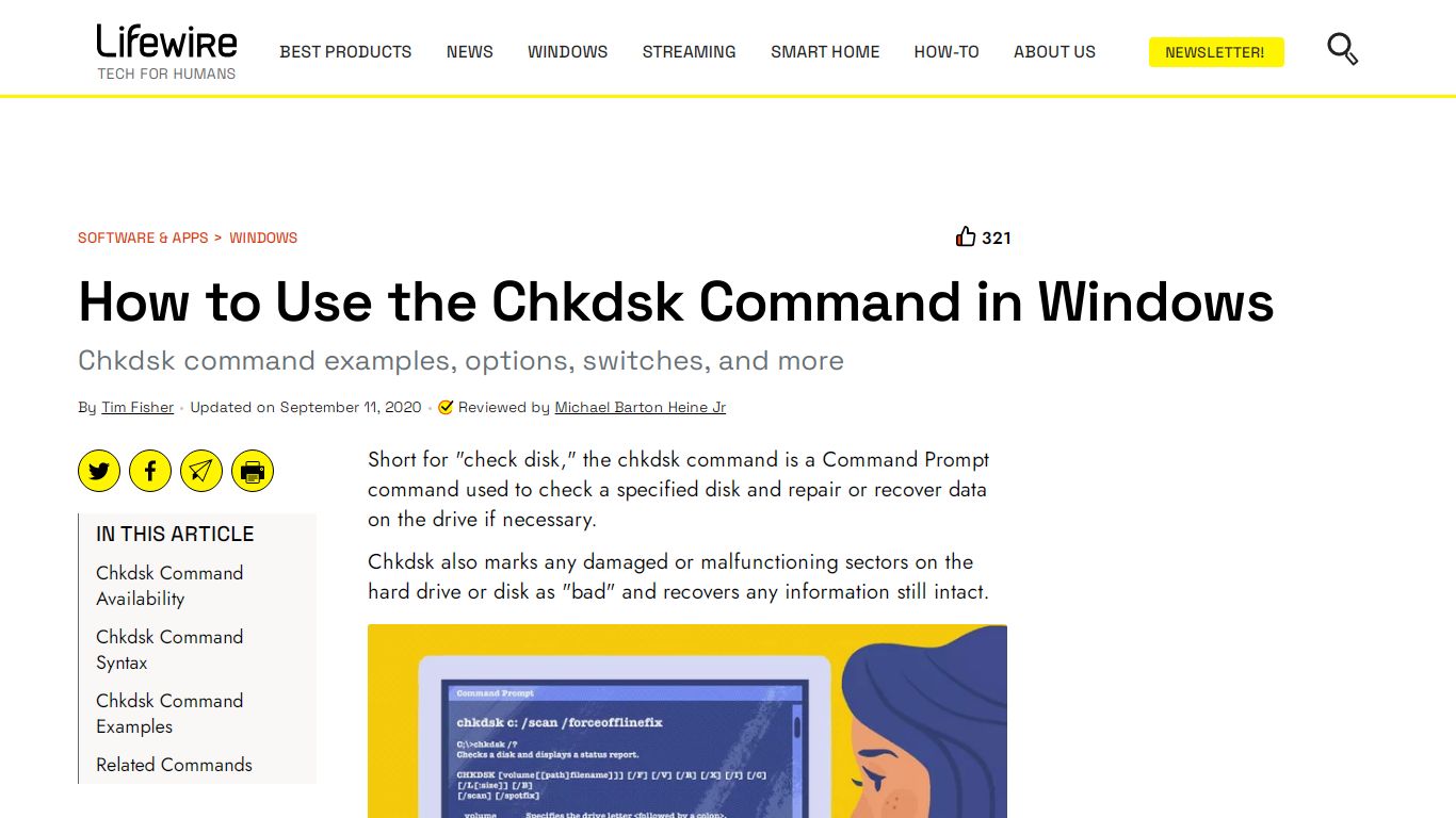 How to Use the Chkdsk Command in Windows - Lifewire